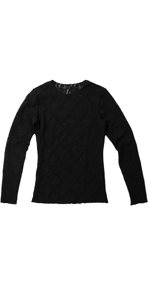 Signature Lace® Long Sleeve Top Black