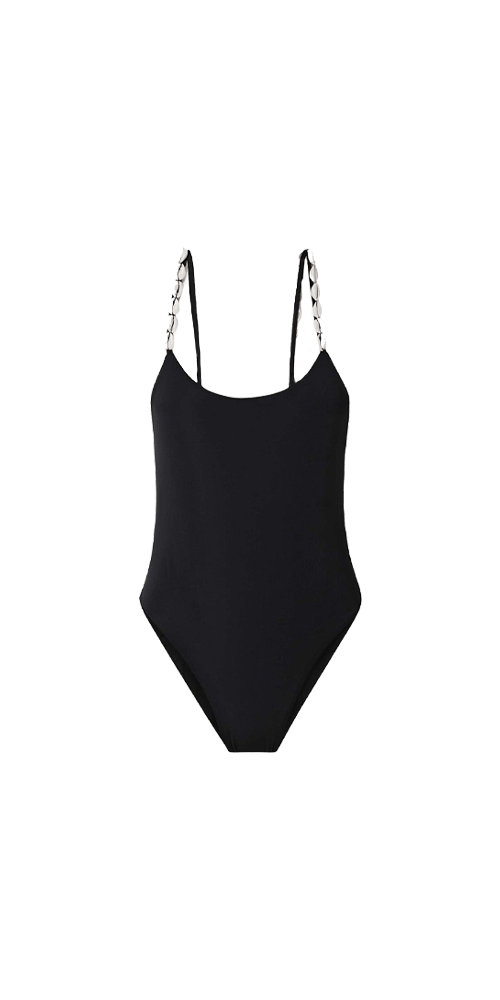 Ocean One-Piece with Cowries in Black