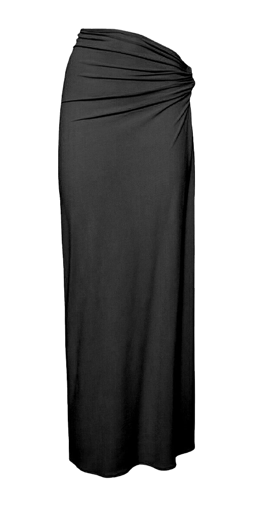 Knot Long Skirt in Black