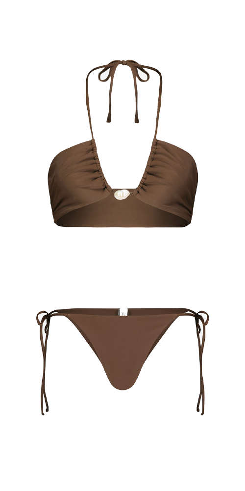 Bahia Bikini with Pearl in Brown