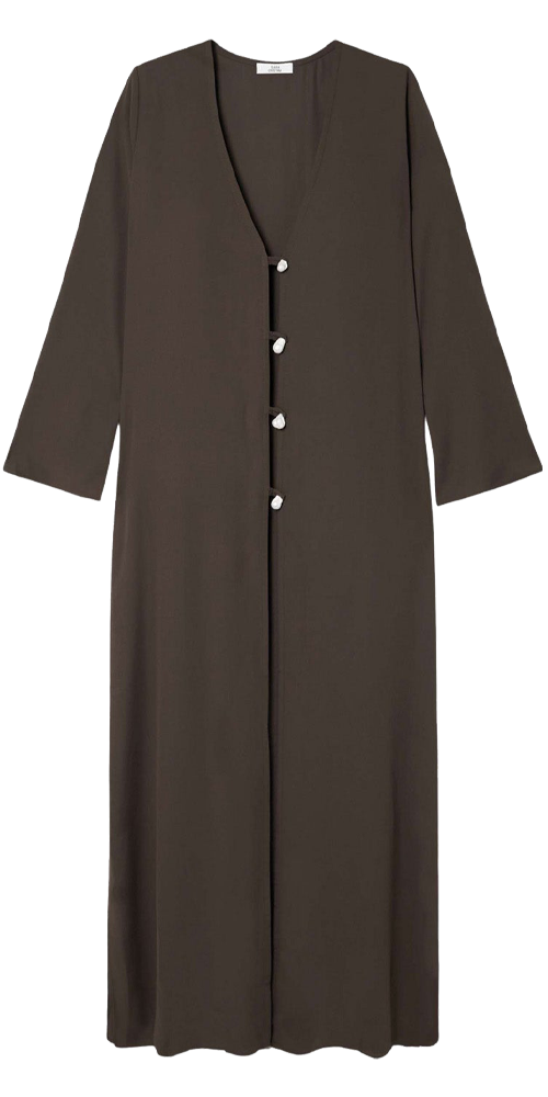 Pearl Kaftan Dress in Brown