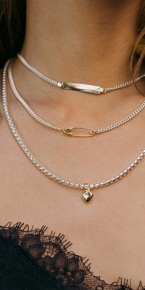 Petite Industrial Safety Pin Necklace