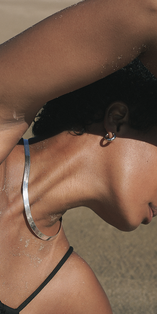 XL Sterling Silver Herringbone Necklace