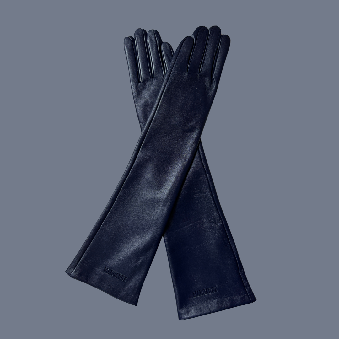 Leather Opera Gloves Navy
