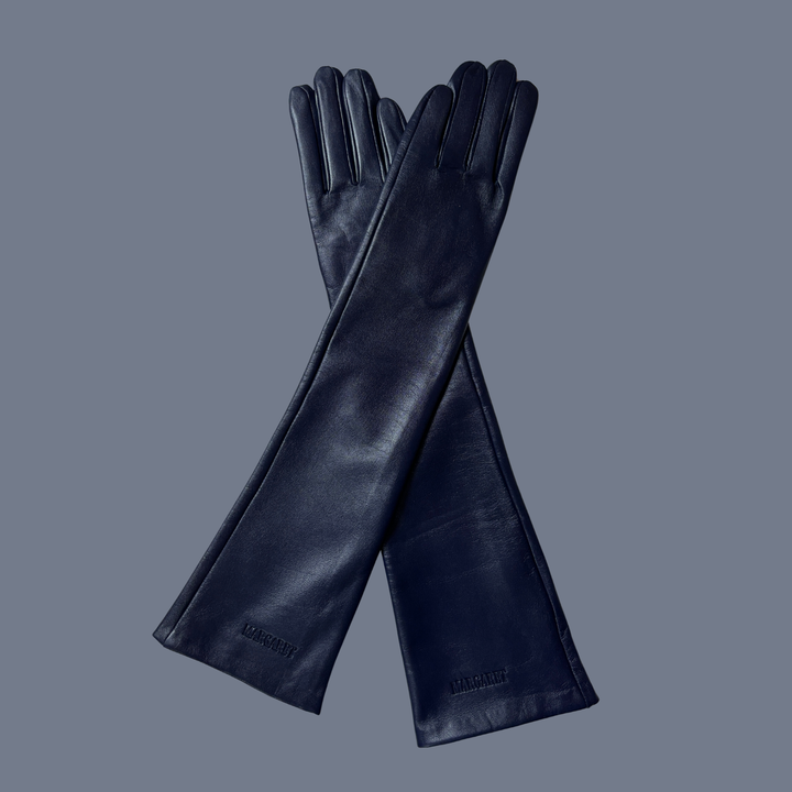 Leather Opera Gloves Navy