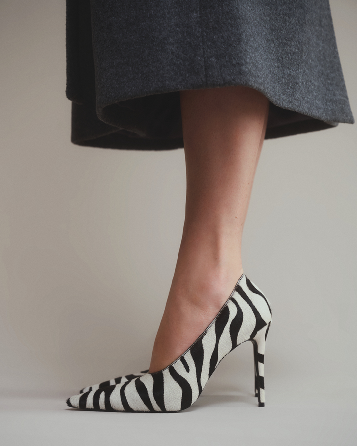 Jona 100mm Pumps Zebra Pony Hair