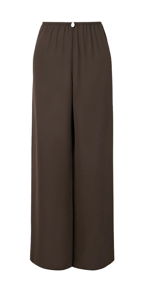 Playa Pants with Pearl in Brown Georgette