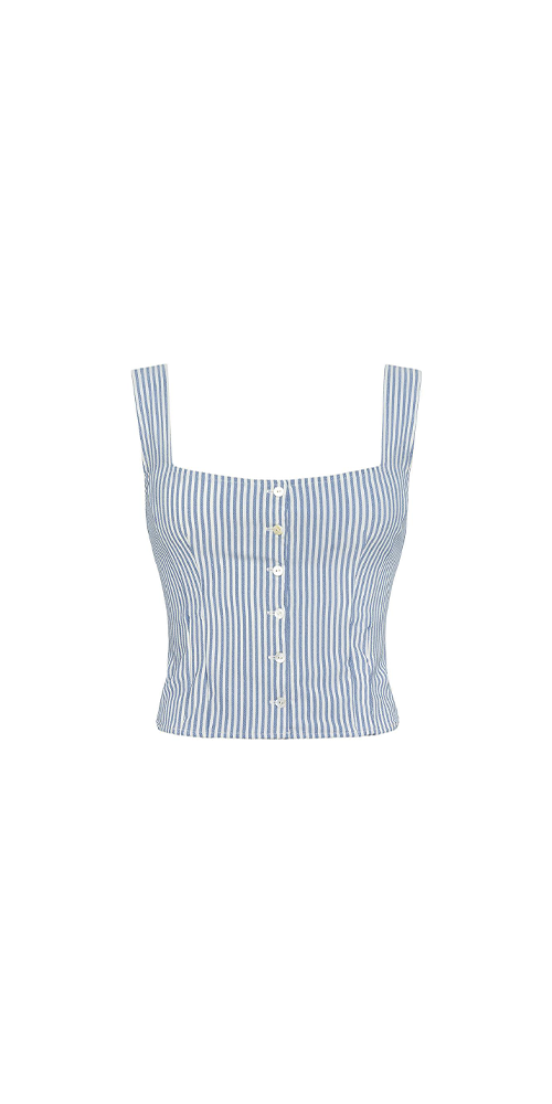 Classic Blue Stripe Mandy Top