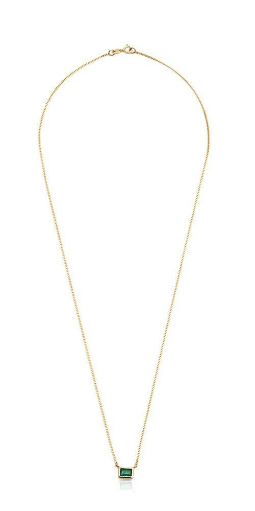 Emerald Cut Bezel Necklace