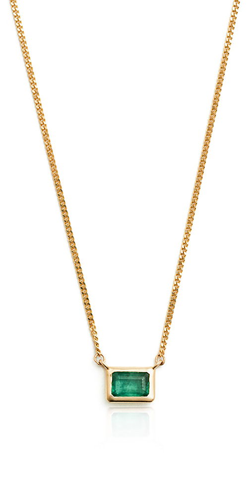 Emerald Cut Bezel Necklace