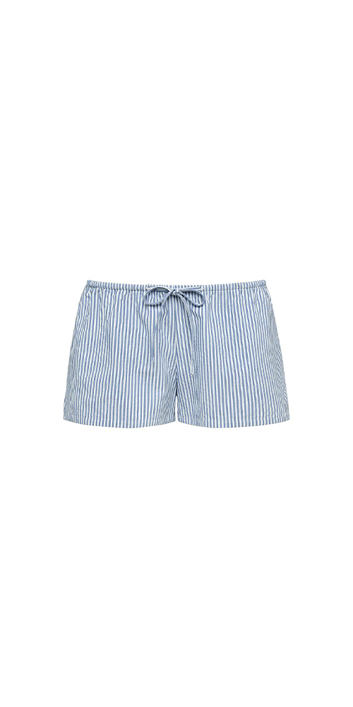 Classic Blue Stripe Low-Rise Drawstring Short