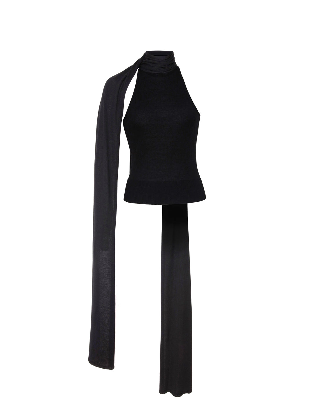 Scarf Tie Top Black