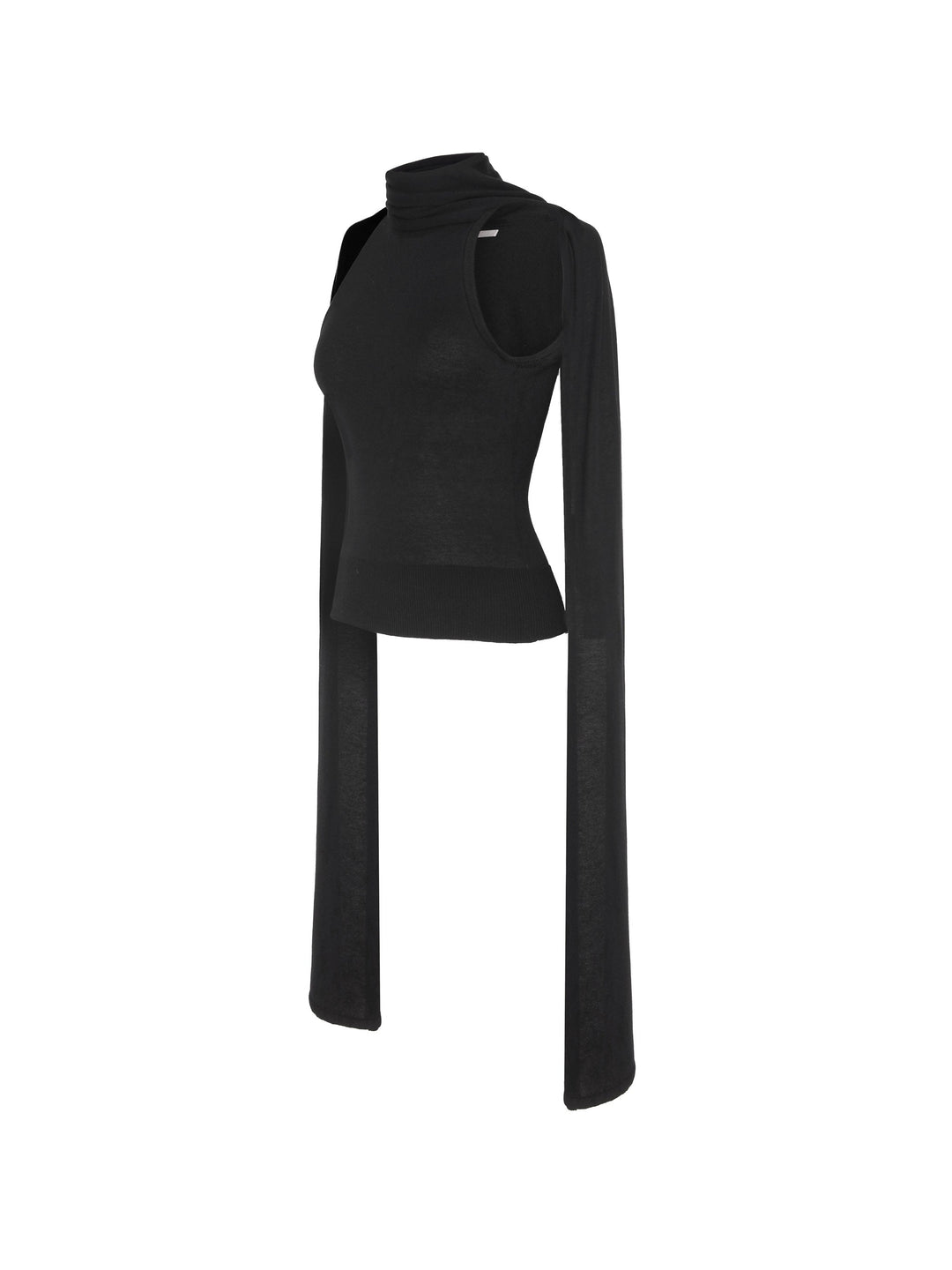 Scarf Tie Top Black