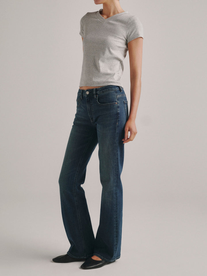 Shrunken Tee V-Neck Heather Grey