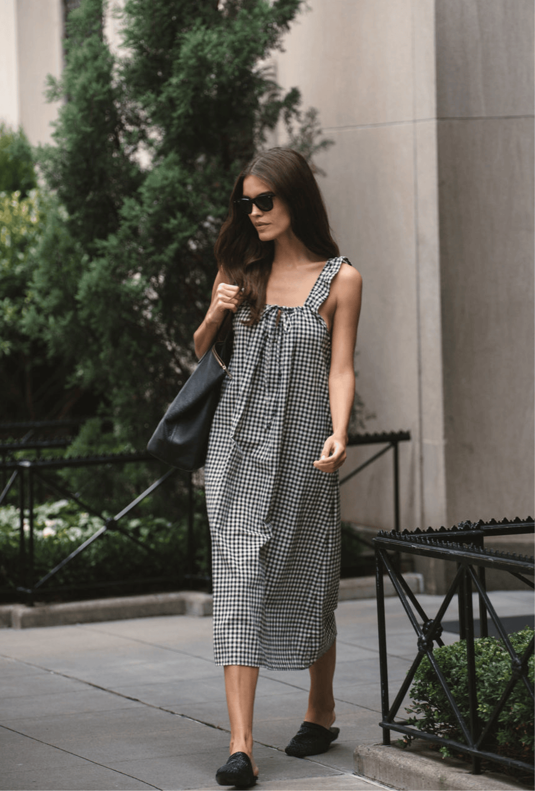 The Sienna Midi Dress in Tuxedo Plaid