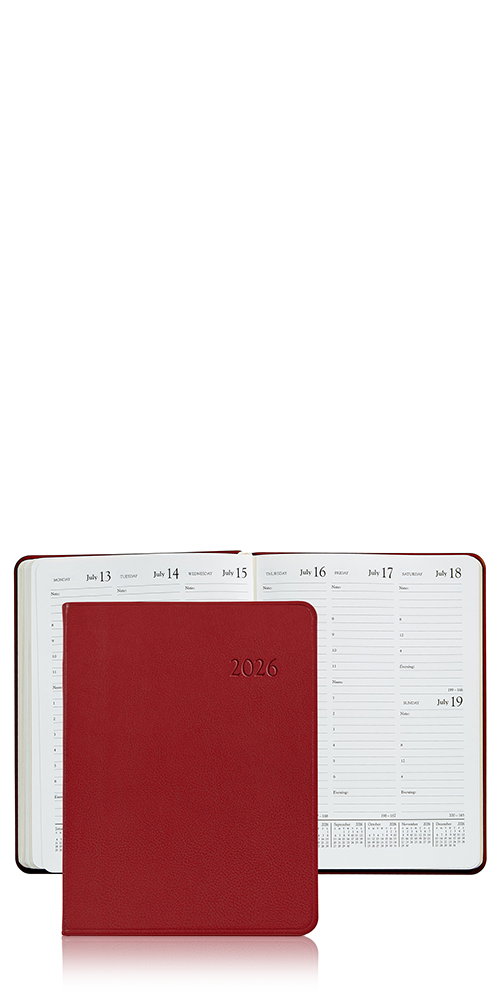 2026 Desk Diary Red