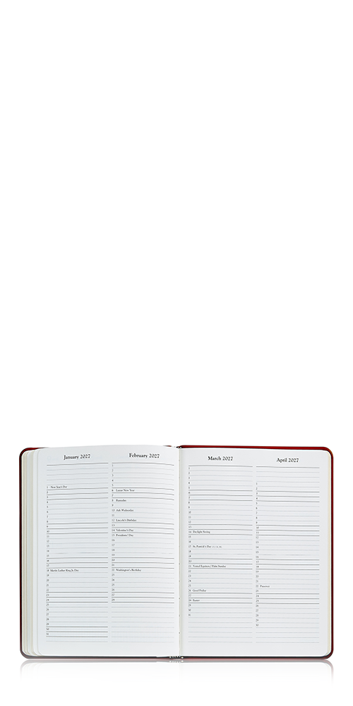 2026 Desk Diary Red