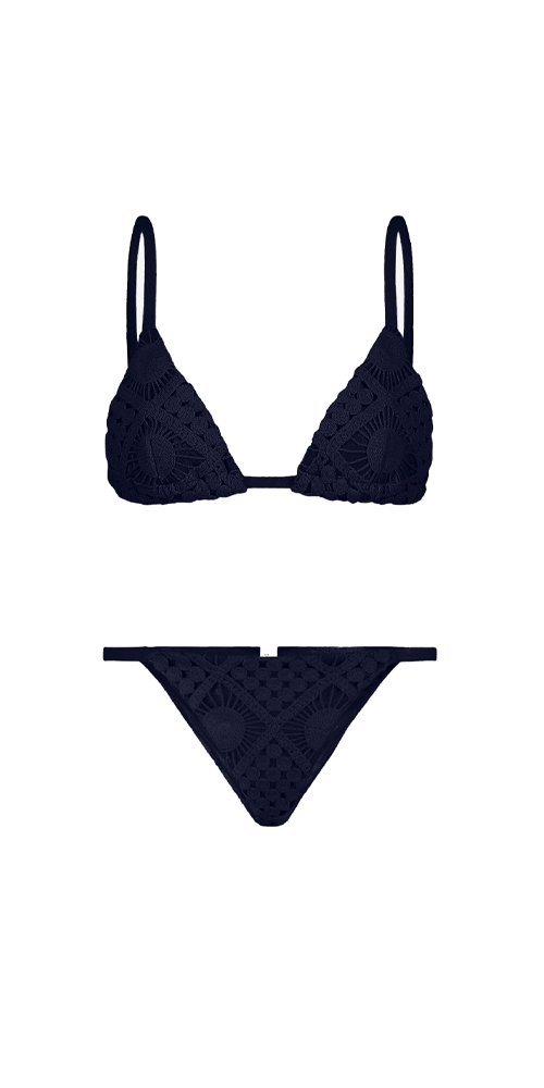 Sun Bikini in Sol Mesh Navy