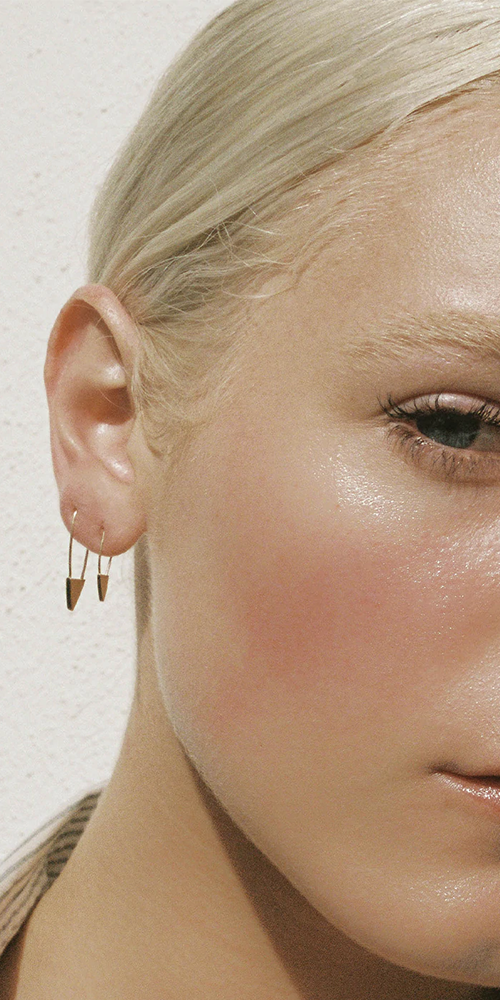 Mini Triangle Safety Pin Earring