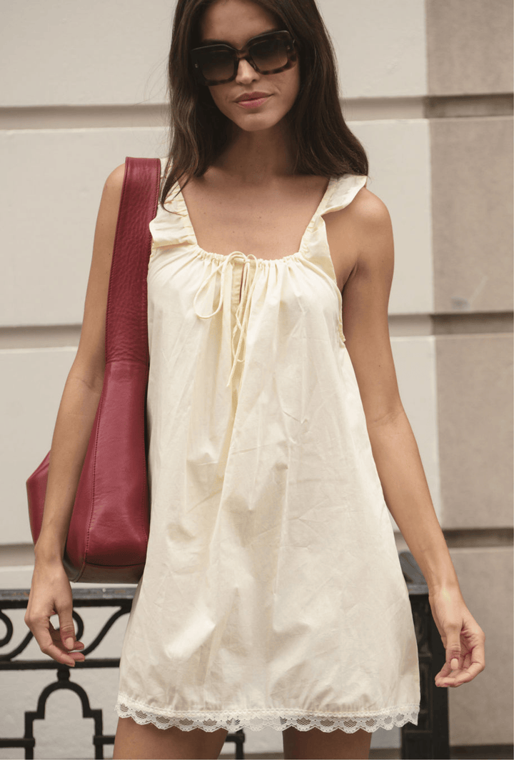 The Lucy Mini Dress in Butter