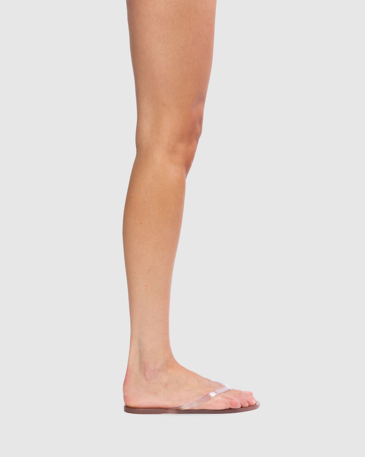 Crystal Flip Flop Sandal Old Rose/Clear