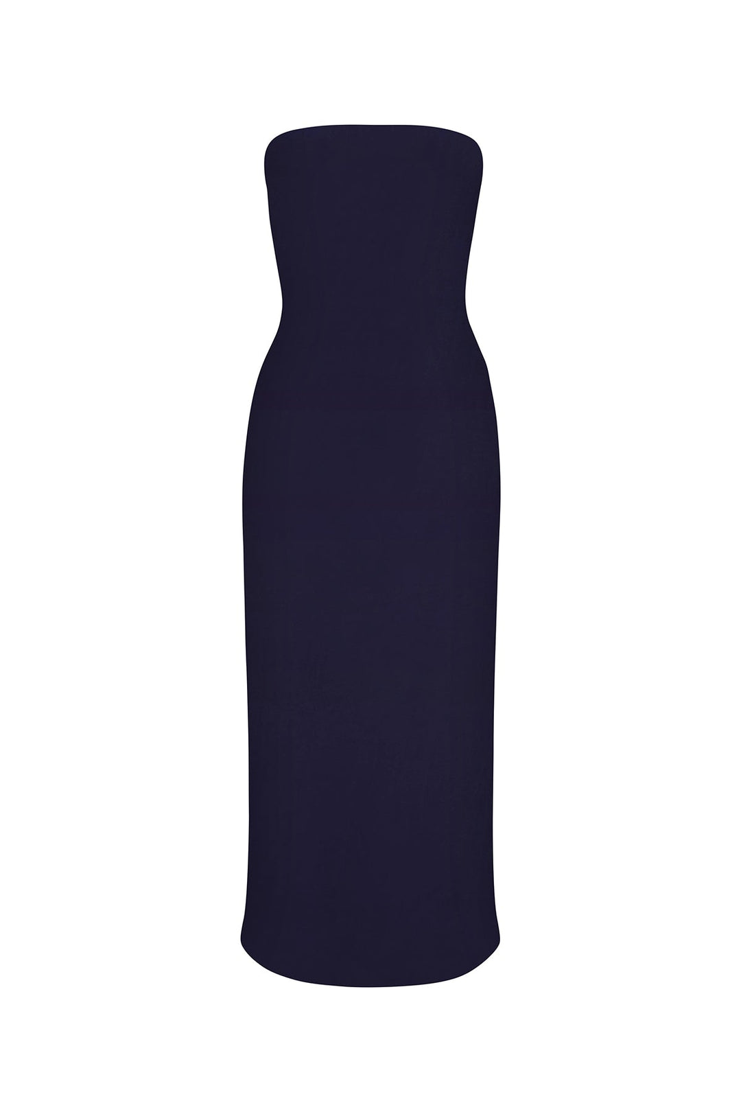 Strapless Midi Dress in Stretch Twill