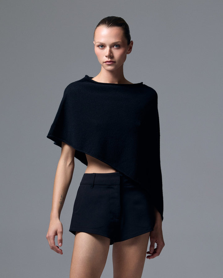 Wynn Cashmere Blend Cape Black