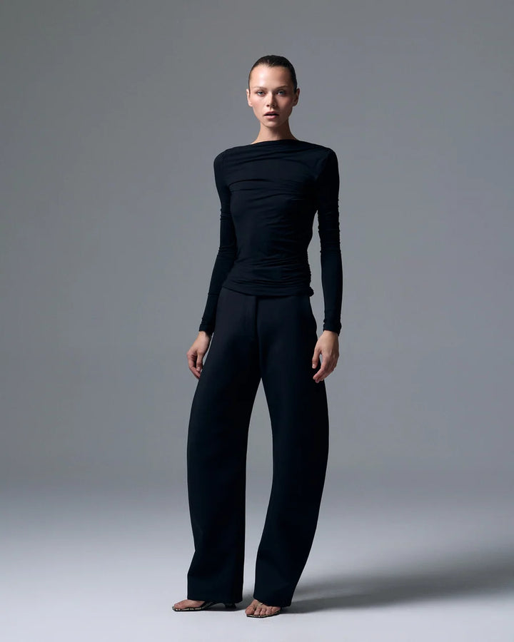 Romy Open Back Top Black