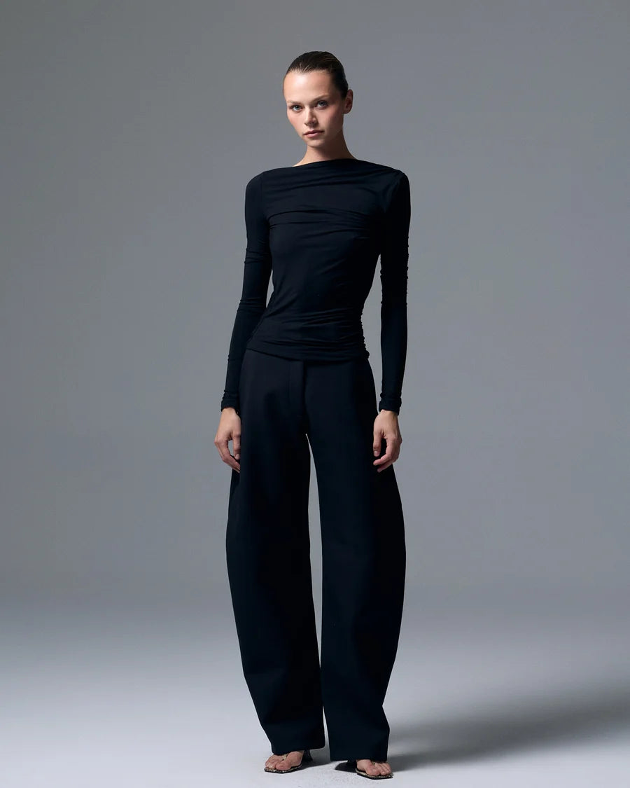 Romy Open Back Top Black