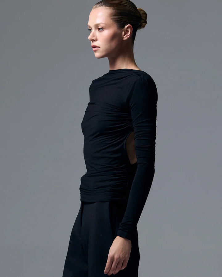 Romy Open Back Top Black