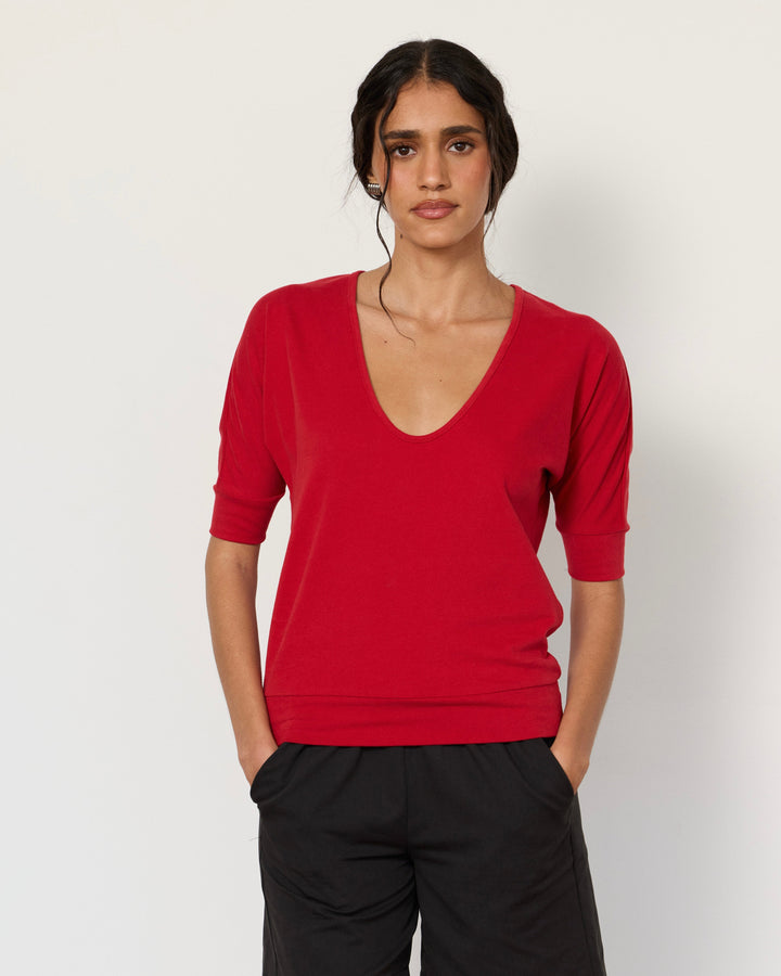 Logan Top Cherry Red