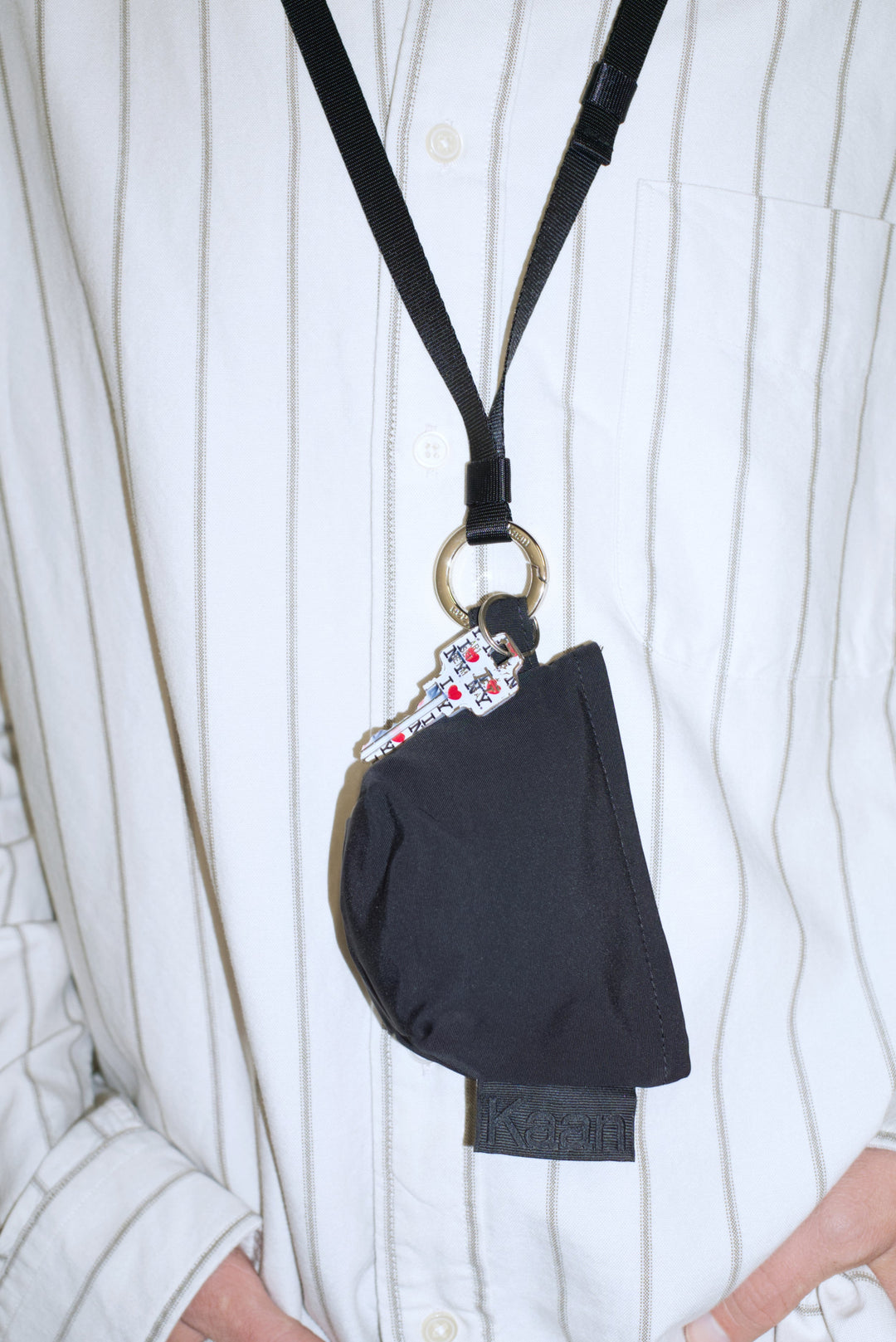 Nylon Mini Lanyard Pouch Black