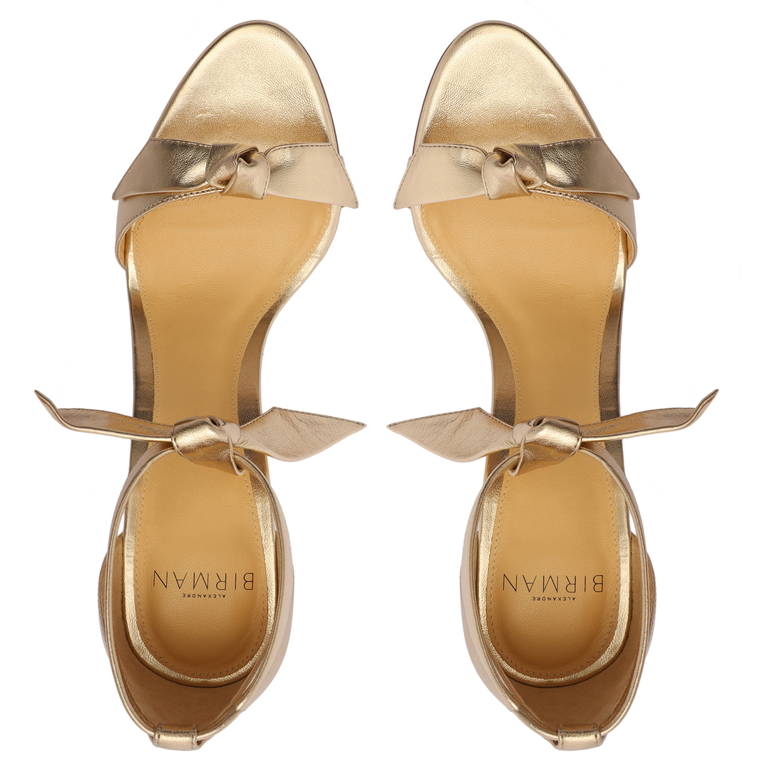 Clarita Leather Sandals 100 Golden