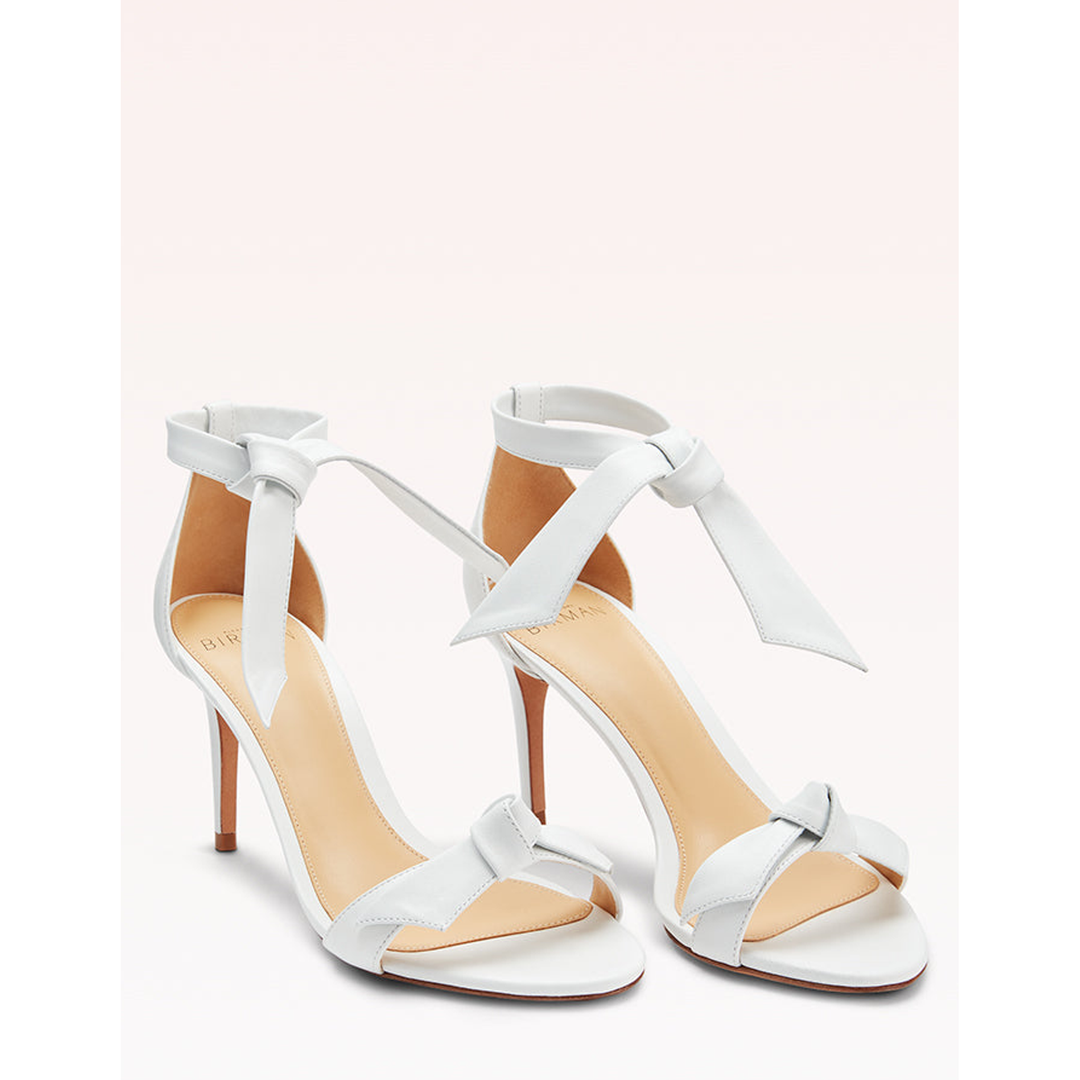 Clarita 75 Leather Sandals White