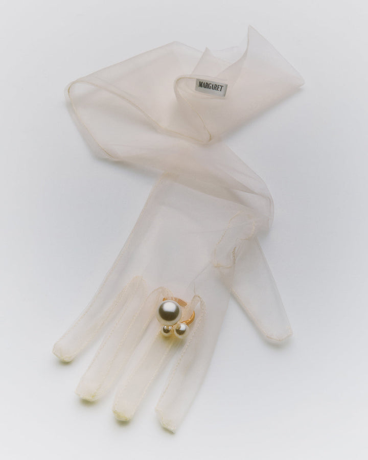 Sheer Opera Gloves Pearl
