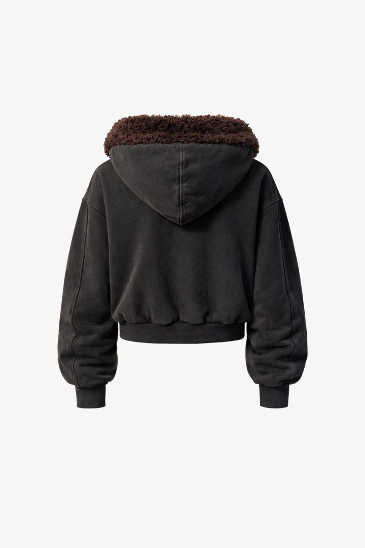 Wash Zip-up Hoodie Black