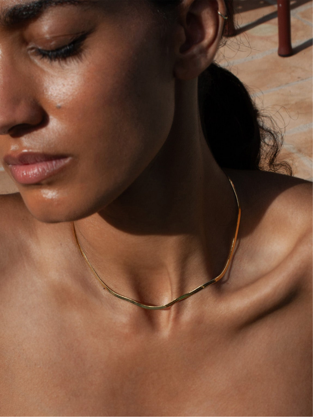 Vermeil Herringbone Necklace