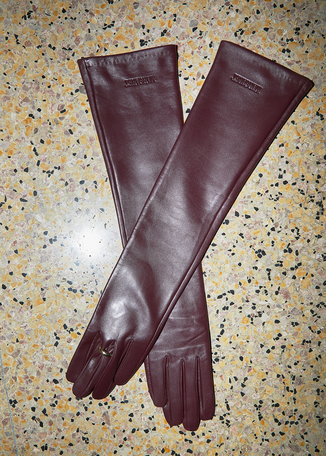 Leather opera gloves Choco Brown