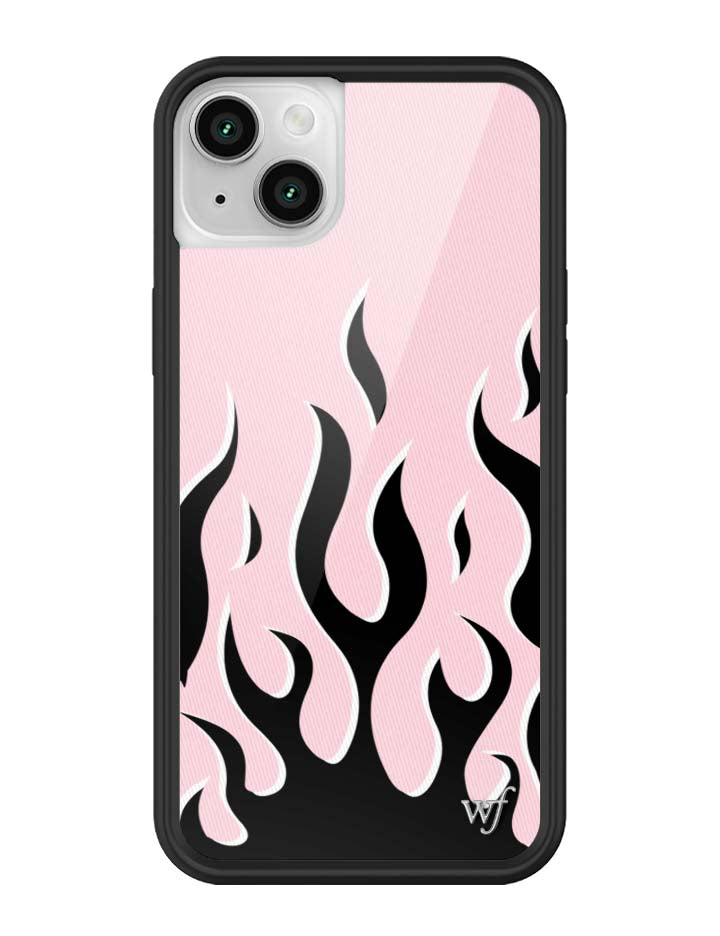 Pink &amp; Black Flames iPhone Case