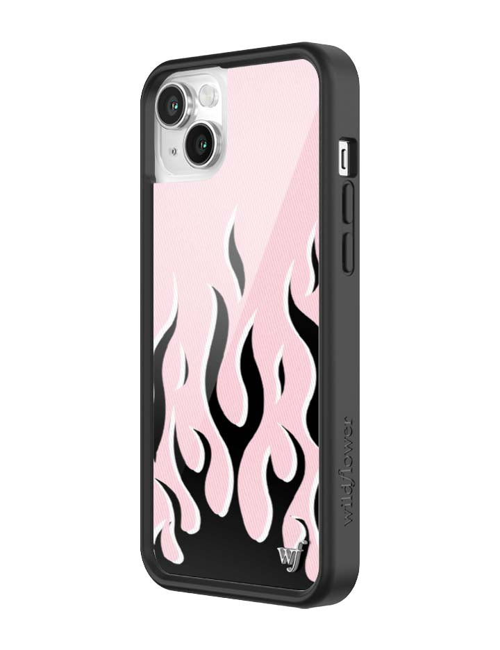 Pink &amp; Black Flames iPhone Case