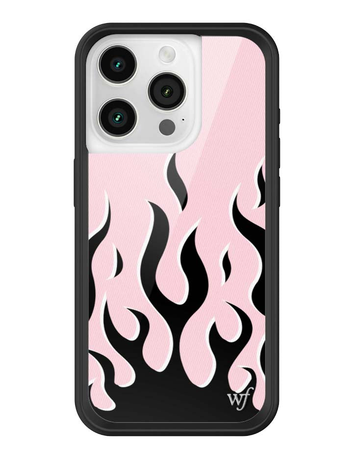 Pink &amp; Black Flames iPhone Case