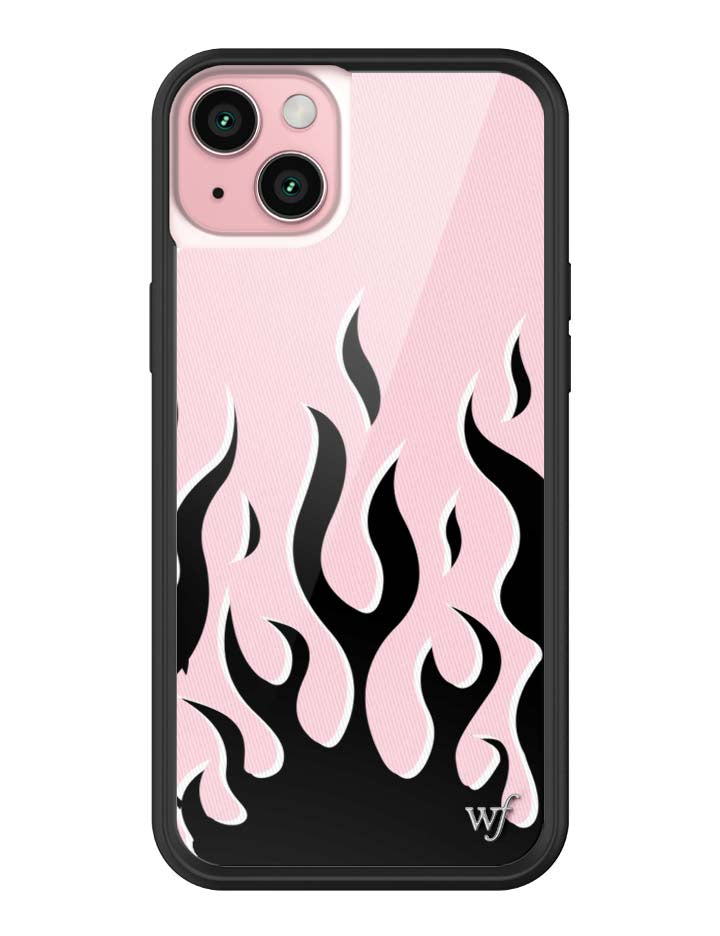 Pink &amp; Black Flames iPhone Case