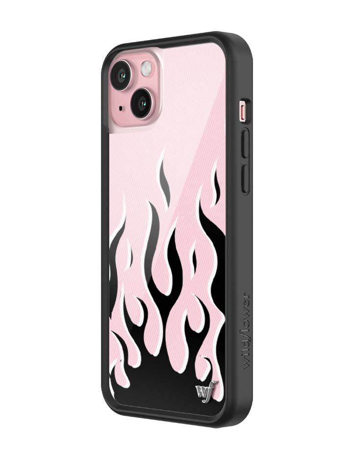 Pink &amp; Black Flames iPhone Case