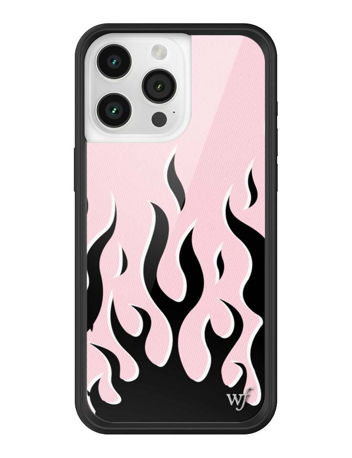 Pink &amp; Black Flames iPhone Case