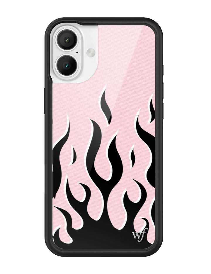 Pink &amp; Black Flames iPhone Case