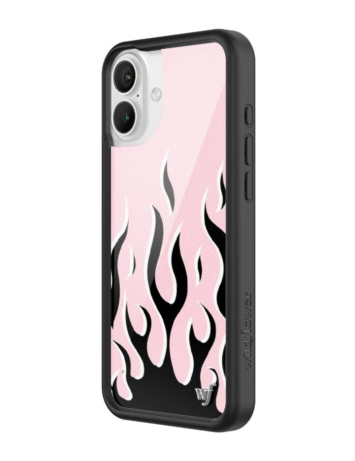 Pink &amp; Black Flames iPhone Case