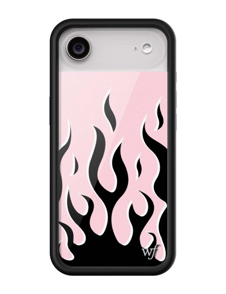 Pink &amp; Black Flames iPhone Case