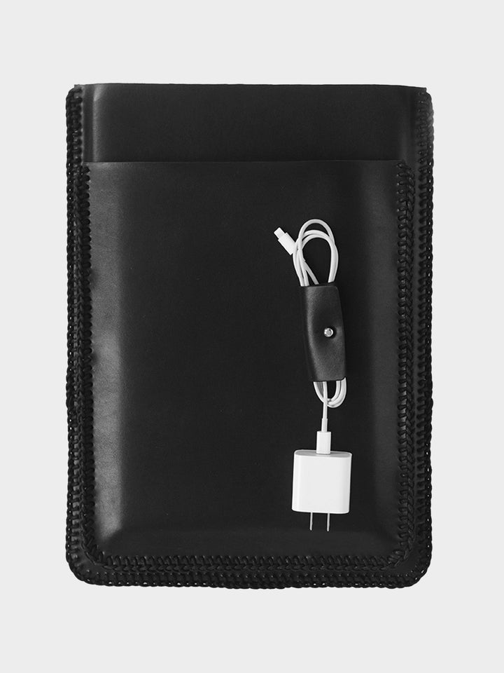 Laced Leather Laptop Sleeve