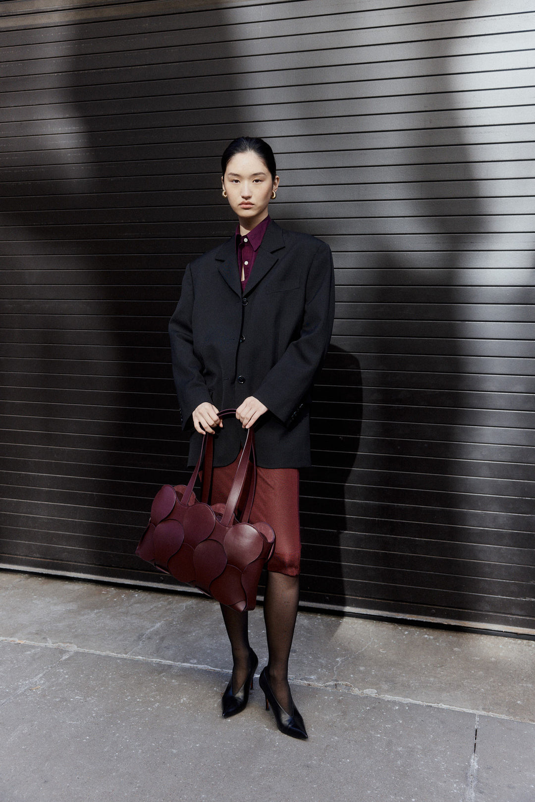 Gigi Leather Tote Oxblood
