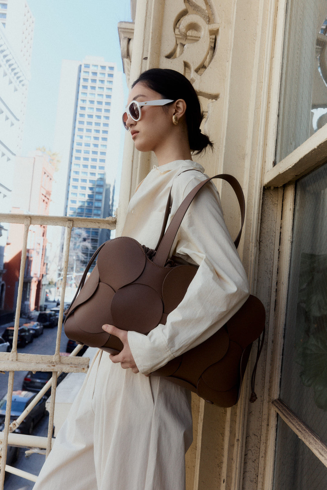 Gigi Leather Tote Fawn